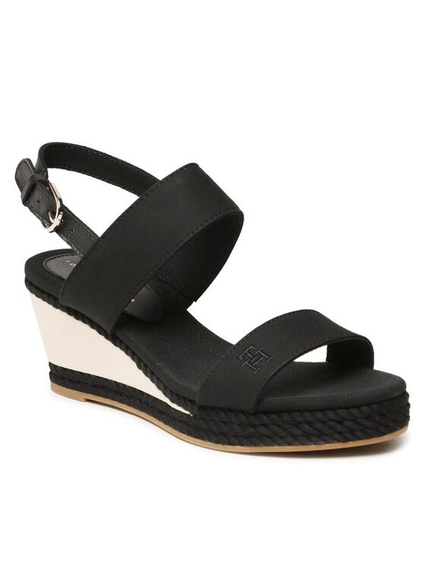 Tommy Hilfiger Tommy Hilfiger Сандали Rope Webbing Mid Wedge FW0FW07092 Черен