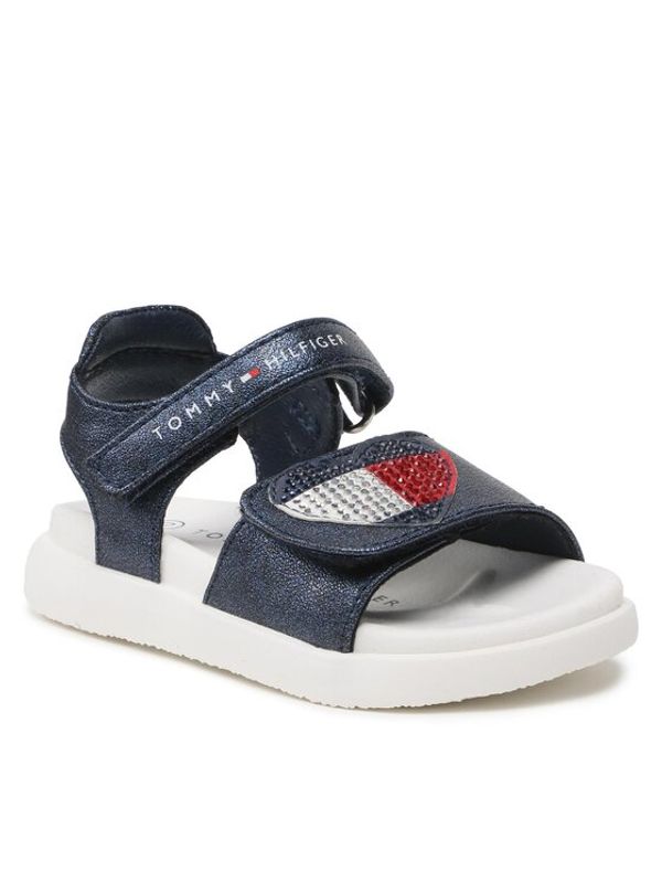 Tommy Hilfiger Tommy Hilfiger Сандали Strass Heart Velcro Sandal T1A2-32752-1367 M Тъмносин