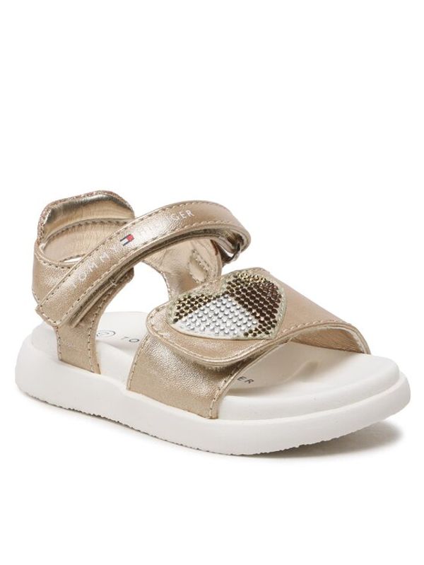 Tommy Hilfiger Tommy Hilfiger Сандали Strass Heart Velcro Sandal T1A2-32752-1367 M Златист