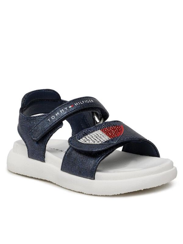 Tommy Hilfiger Tommy Hilfiger Сандали Strass Heart Velcro Sandal T1A2-32752-1367 S Тъмносин