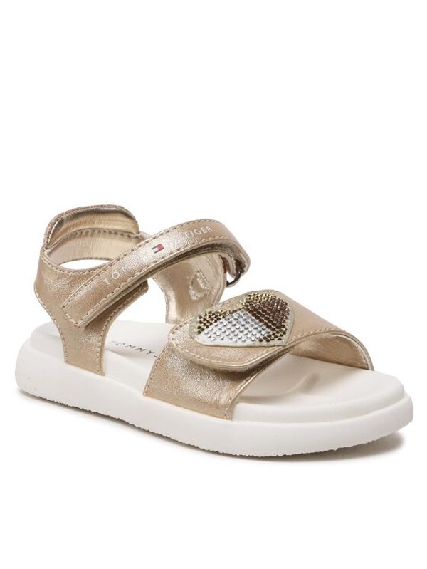 Tommy Hilfiger Tommy Hilfiger Сандали Strass Heart Velcro Sandal T1A2-32752-1367 S Златист