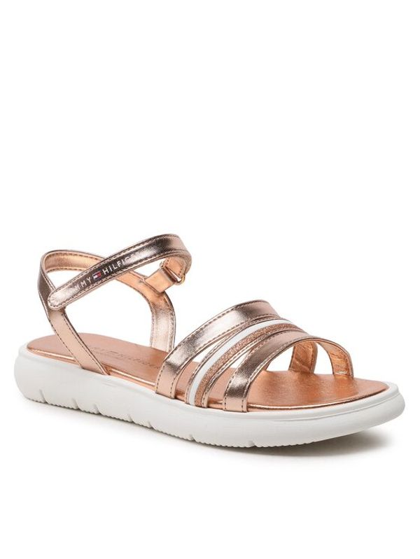 Tommy Hilfiger Tommy Hilfiger Сандали Stripes Velcro Sandal T4A2-32771-1372 S Златист