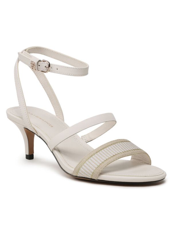 Tommy Hilfiger Tommy Hilfiger Сандали Th Webbing Mid Heel Sandal FW0FW07276 Бял