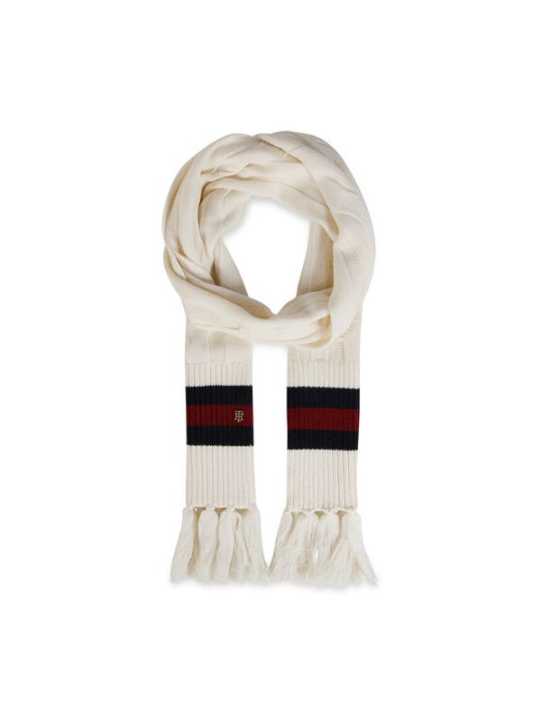 Tommy Hilfiger Tommy Hilfiger Шал Luxe Cable Scarf AW0AW13840 Бял