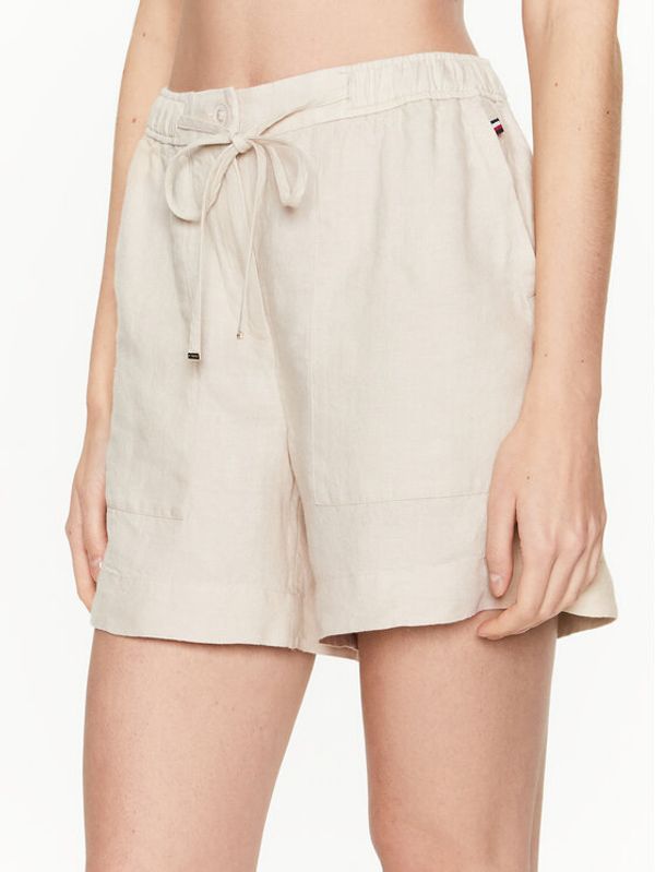Tommy Hilfiger Tommy Hilfiger Шорти от плат WW0WW37768 Бежов Regular Fit