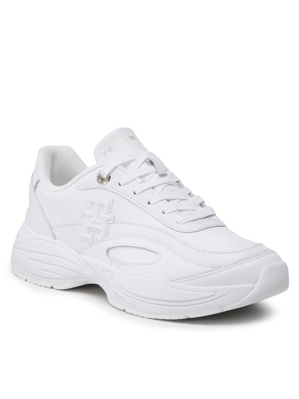 Tommy Hilfiger Tommy Hilfiger Сникърси Casual Leather Runner FW0FW07385 Бял