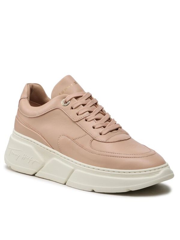 Tommy Hilfiger Tommy Hilfiger Сникърси Chunky Leather Sneaker FW0FW06855 Розов