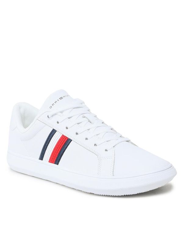 Tommy Hilfiger Tommy Hilfiger Сникърси Corporate Cup Leather Cup Stripes FM0FM04550 Бял
