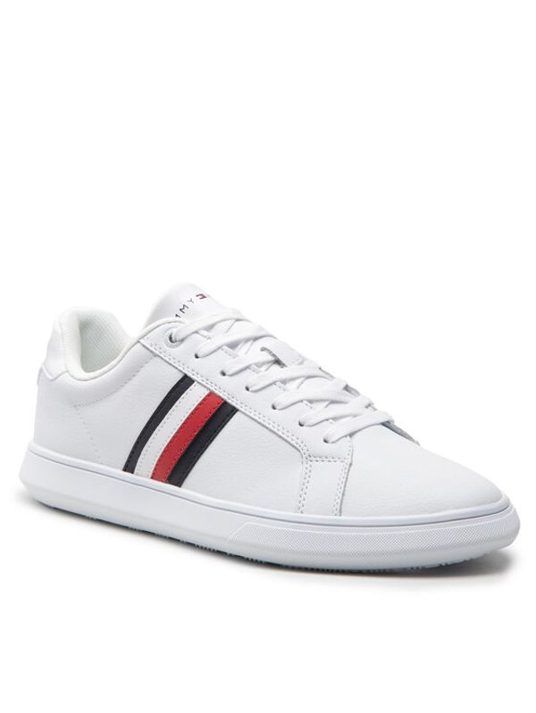Tommy Hilfiger Tommy Hilfiger Сникърси Corporate Cup Leather Stripes FM0FM04275 Бял