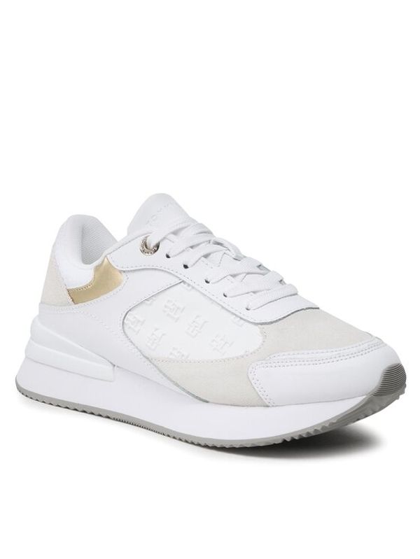 Tommy Hilfiger Tommy Hilfiger Сникърси Elevated Embossed Runner Gold FW0FW07384 Бял