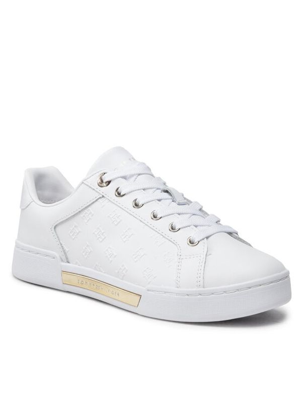 Tommy Hilfiger Tommy Hilfiger Сникърси Embossed Monogram Sneaker FW0FW06735 Бял