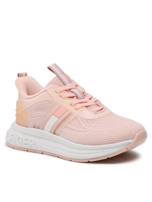 Tommy Hilfiger Tommy Hilfiger Сникърси Flag Low Cut Lace-Up Sneaker T3A9-32747-0308 M Розов