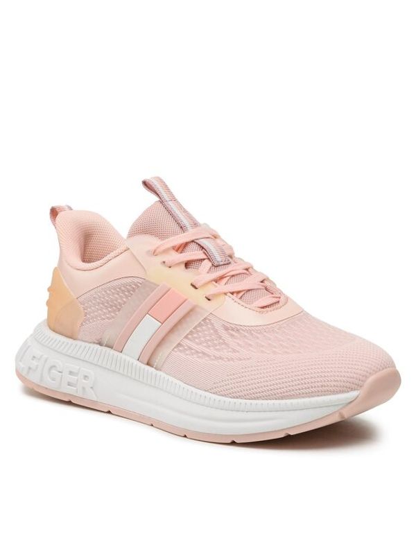 Tommy Hilfiger Tommy Hilfiger Сникърси Flag Low Cut Lace-Up Sneaker T3A9-32747-0308 S Розов