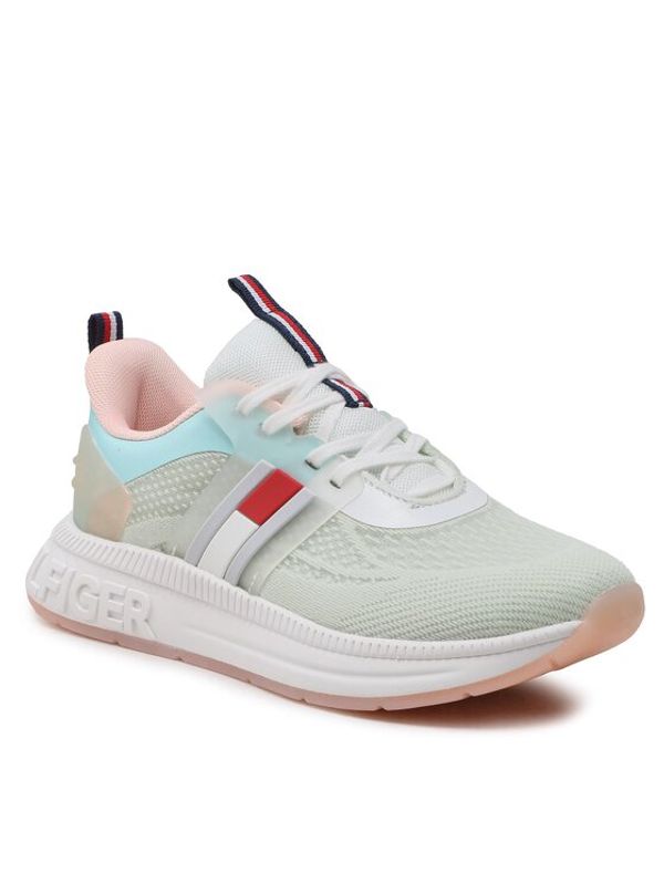 Tommy Hilfiger Tommy Hilfiger Сникърси Flag Low Cut Lace-Up Sneaker T3A9-32747-0308 S Зелен