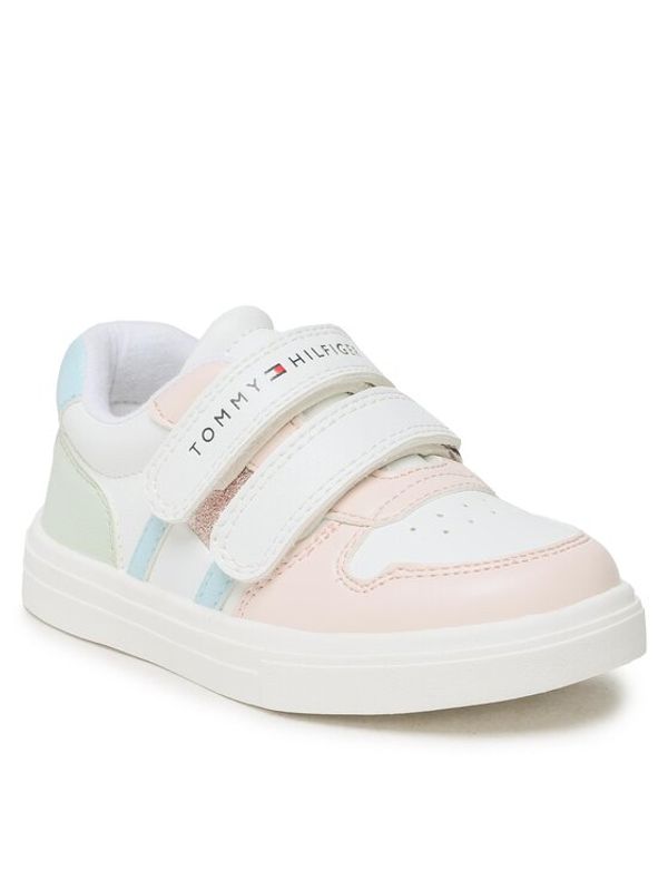 Tommy Hilfiger Tommy Hilfiger Сникърси Flag Low Cut Velcro Sneaker T1A9-32690-1355 S Бял