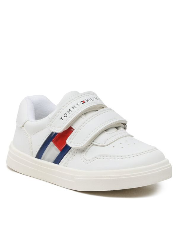 Tommy Hilfiger Tommy Hilfiger Сникърси Flag Low Cut Velcro Sneaker T1B9-32841-135 S Бял