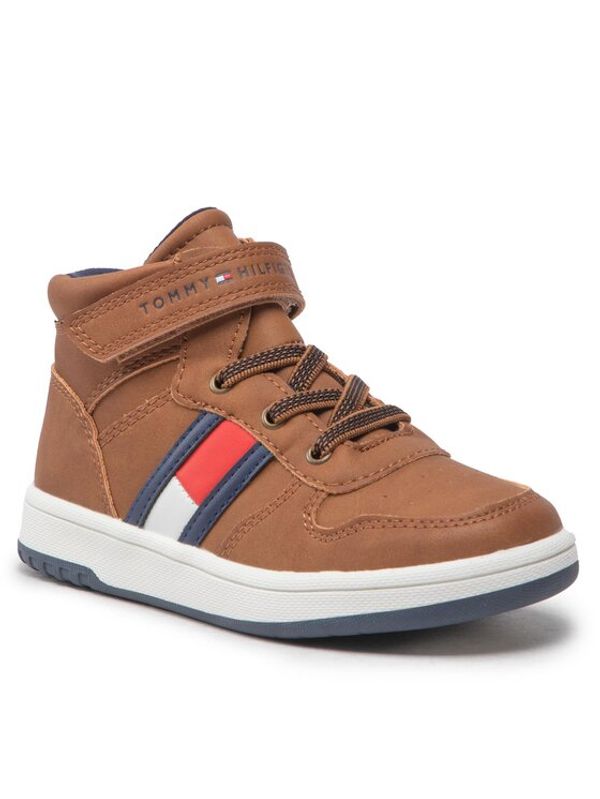 Tommy Hilfiger Tommy Hilfiger Сникърси High Top Lace-Up Velcro Sneaker T3B9-32476-1351 S Кафяв