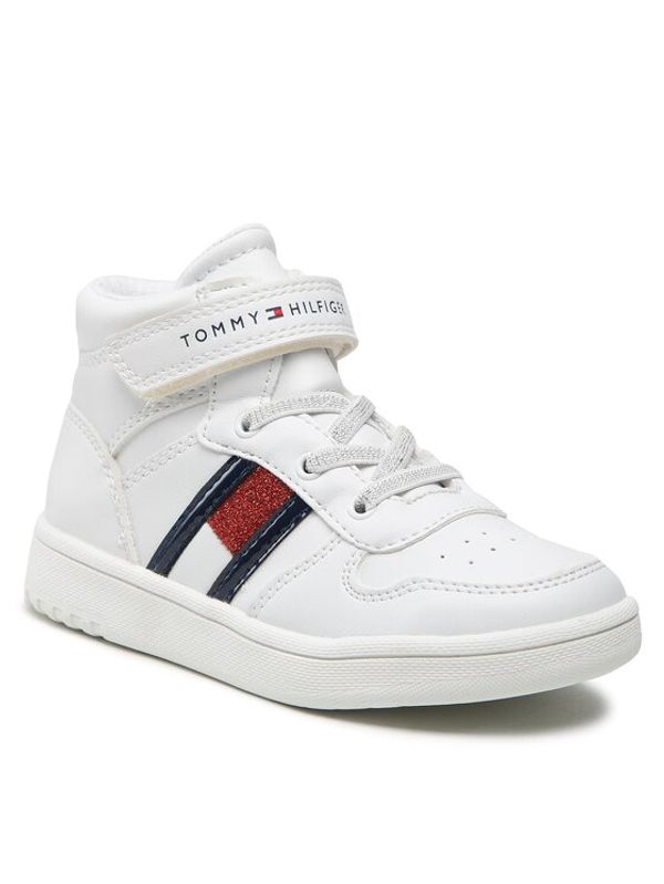 Tommy Hilfiger Tommy Hilfiger Сникърси Higt Top Lace-Up/Velcro Sneaker T3A9-32330-1438 S Бял