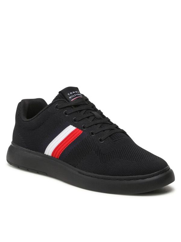 Tommy Hilfiger Tommy Hilfiger Сникърси Lightweight Cupsole Knit Stripes FM0FM04587 Черен