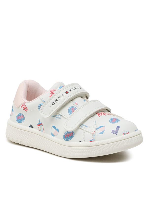 Tommy Hilfiger Tommy Hilfiger Сникърси Logo Low Cut Velcro Sneaker T1A9-32715-1355 S Бял