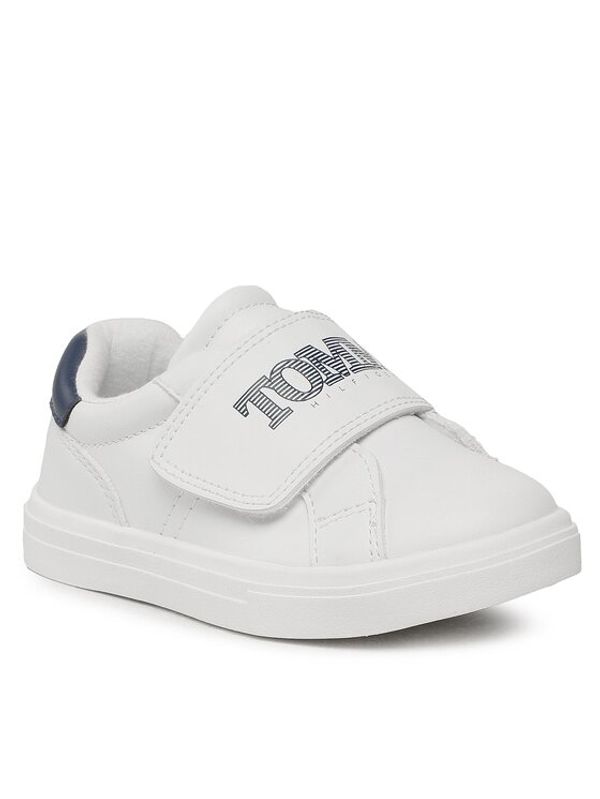 Tommy Hilfiger Tommy Hilfiger Сникърси Logo Low Cut Velcro Sneaker T1B9-32840-1355 S Бял