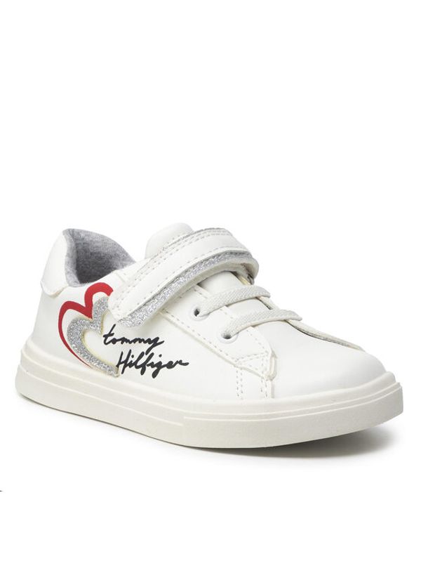 Tommy Hilfiger Tommy Hilfiger Сникърси Low Cut Lace-Up/Velcro Sneaker T1A4-32132-1374 S Бял