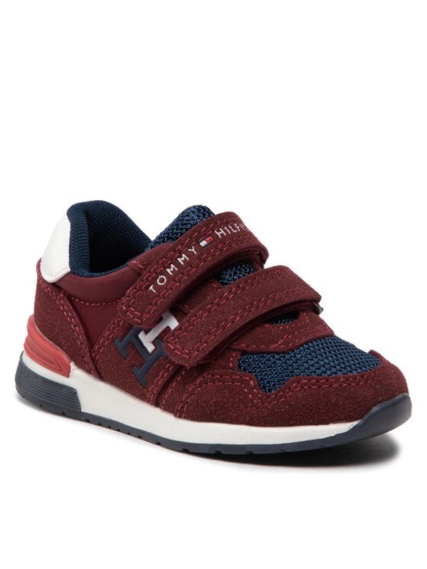 Tommy Hilfiger Tommy Hilfiger Сникърси Low Cut Velcro Sneaker T1B9-32490-1450 M Бордо