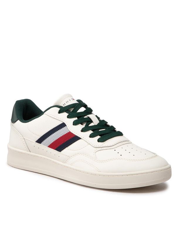 Tommy Hilfiger Tommy Hilfiger Сникърси Retro Court Cupsole Stripes Lea FM0FM04316 Бял