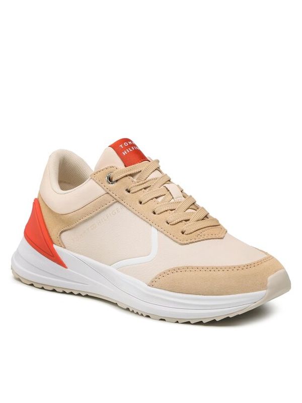 Tommy Hilfiger Tommy Hilfiger Сникърси Runner With Heel Detail FW0FW06621 Бежов