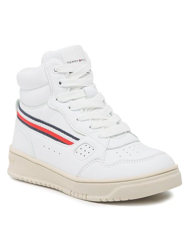 Tommy Hilfiger Tommy Hilfiger Сникърси Stripes High Top Lace T3X9-32851-1355100 M Бял