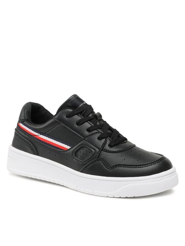Tommy Hilfiger Tommy Hilfiger Сникърси Stripes Low Cut Lace-Up Sneaker T3X9-32848-1355 S Черен