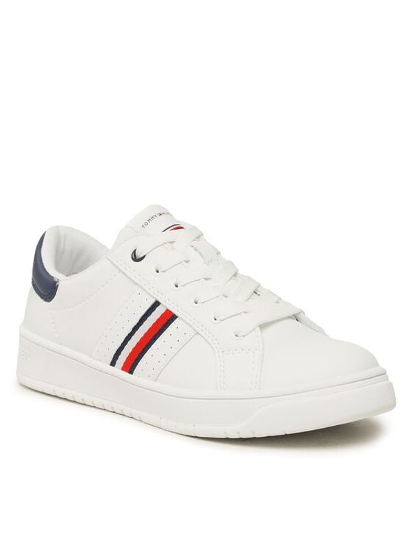 Tommy Hilfiger Tommy Hilfiger Сникърси Stripes Low Cut Lace-Up Sneaker T3X9-32849-1355 S Бял