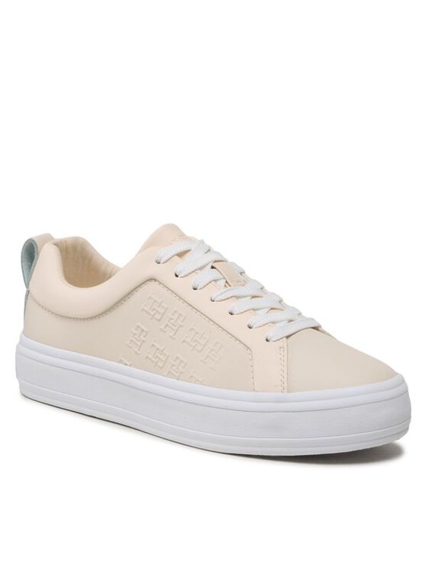 Tommy Hilfiger Tommy Hilfiger Сникърси Th Embossed Vulc Sneaker FW0FW07376 Бежов