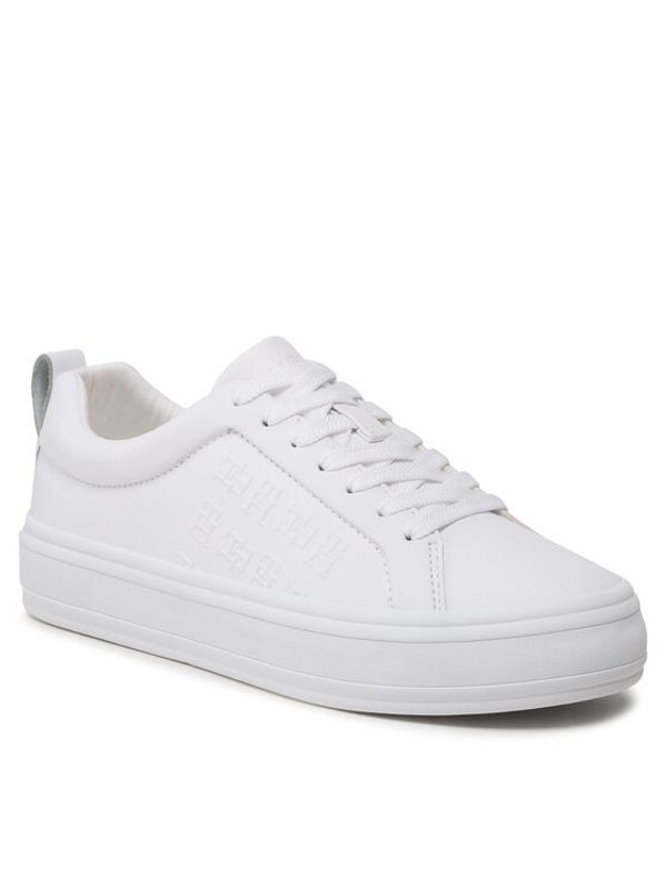Tommy Hilfiger Tommy Hilfiger Сникърси Th Embossed Vulc Sneaker FW0FW07376 Бял
