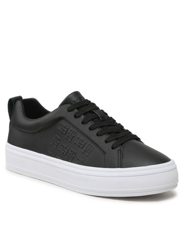 Tommy Hilfiger Tommy Hilfiger Сникърси Th Embossed Vulc Sneaker FW0FW07376 Черен