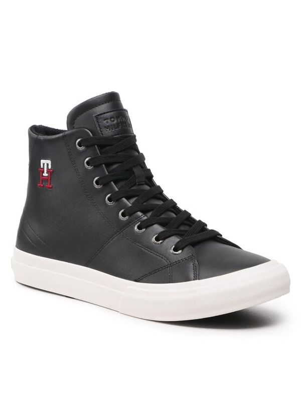 Tommy Hilfiger Tommy Hilfiger Сникърси Th Hi Vulc Street Leather FM0FM04739 Черен