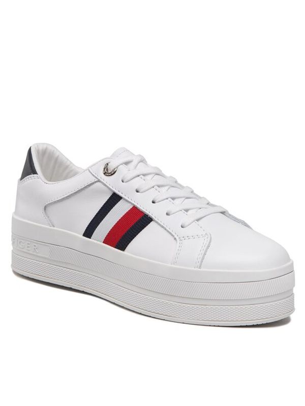 Tommy Hilfiger Tommy Hilfiger Сникърси Th Webbing Flatform Cupsole FW0FW06731 Бял