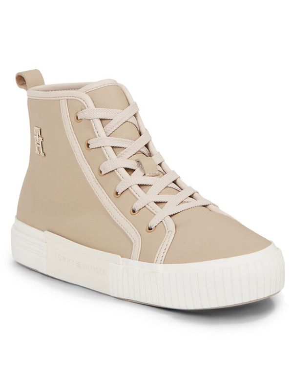 Tommy Hilfiger Tommy Hilfiger Сникърси Vulc Th Leather Sneaker Hi FW0FW07550 Бежов