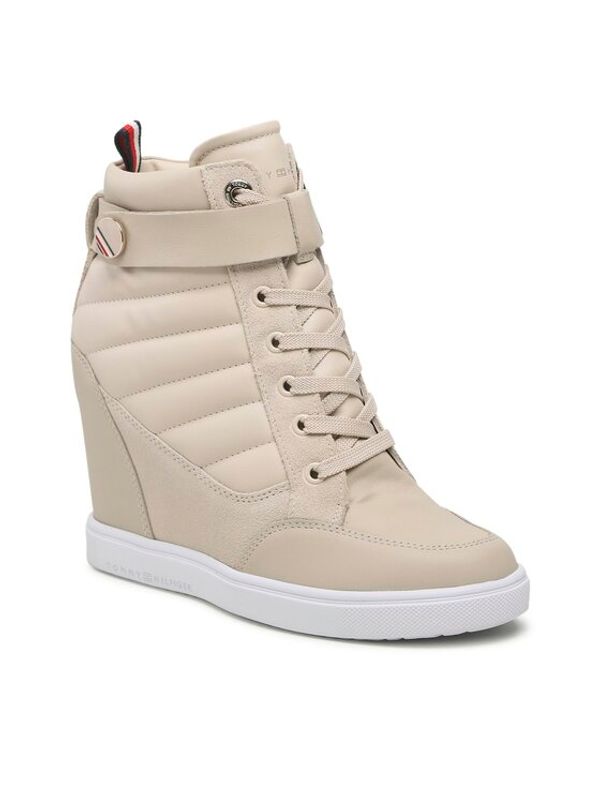 Tommy Hilfiger Tommy Hilfiger Сникърси Wedge Sneaker Boot FW0FW06752 Бежов