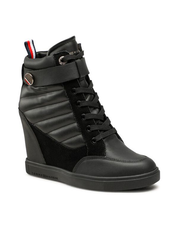 Tommy Hilfiger Tommy Hilfiger Сникърси Wedge Sneaker Boot FW0FW06752 Черен
