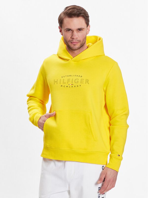 Tommy Hilfiger Tommy Hilfiger Суитшърт Curve Logo MW0MW30013 Жълт Regular Fit
