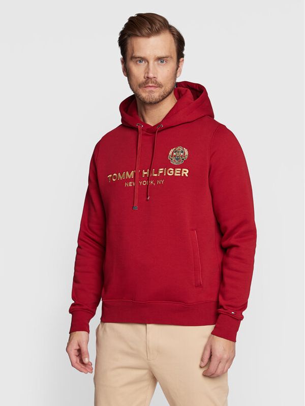 Tommy Hilfiger Tommy Hilfiger Суитшърт Icon Stack Crest MW0MW29332 Червен Regular Fit