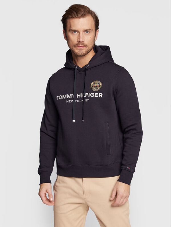 Tommy Hilfiger Tommy Hilfiger Суитшърт Icon Stack Crest MW0MW29332 Тъмносин Regular Fit