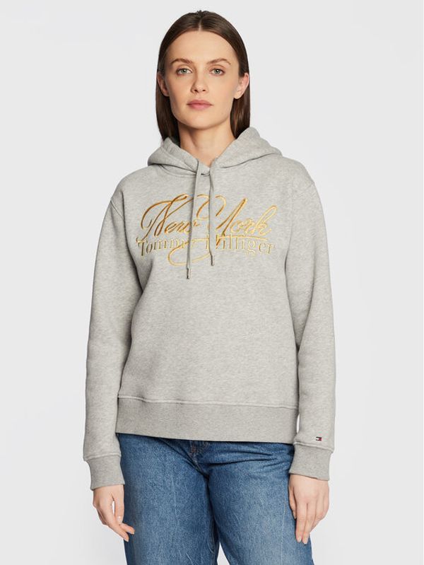 Tommy Hilfiger Tommy Hilfiger Суитшърт Metallic WW0WW38266 Сив Regular Fit