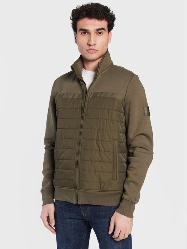 Tommy Hilfiger Tommy Hilfiger Суитшърт Mix Media MW0MW29306 Зелен Regular Fit