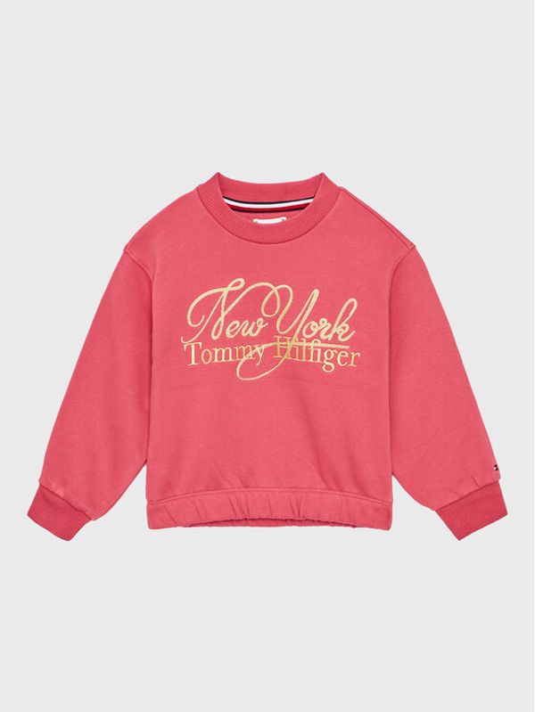 Tommy Hilfiger Tommy Hilfiger Суитшърт Script KG0KG07045 M Розов Regular Fit