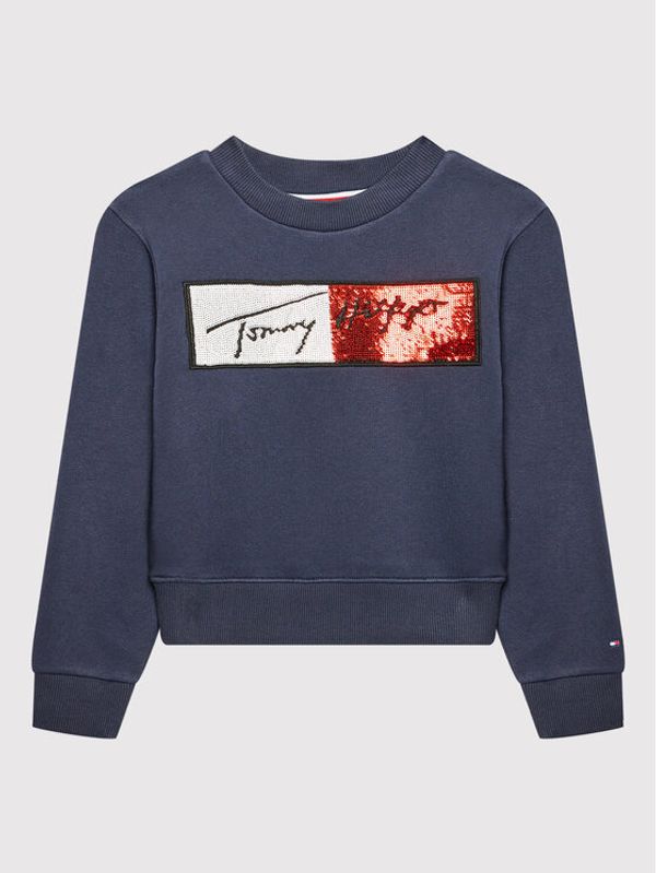 Tommy Hilfiger Tommy Hilfiger Суитшърт Sequins Flag KG0KG06162 D Тъмносин Regular Fit