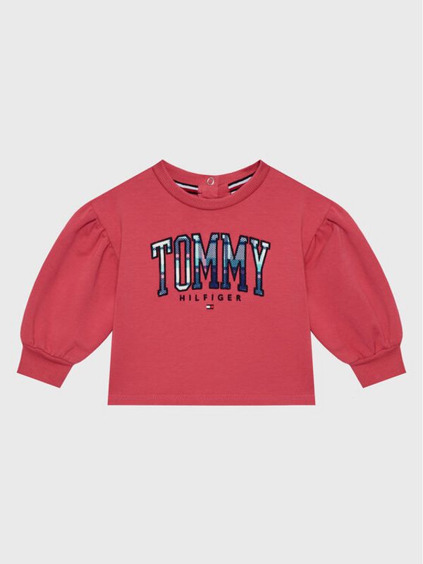 Tommy Hilfiger Tommy Hilfiger Суитшърт Tartan Logo KG0KG07098 M Розов Regular Fit