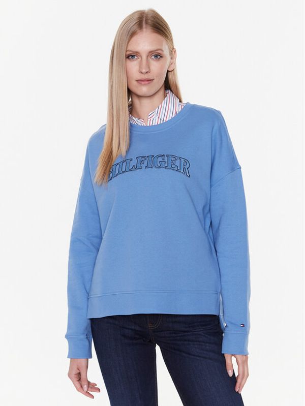 Tommy Hilfiger Tommy Hilfiger Суитшърт Tonal WW0WW37561 Син Regular Fit