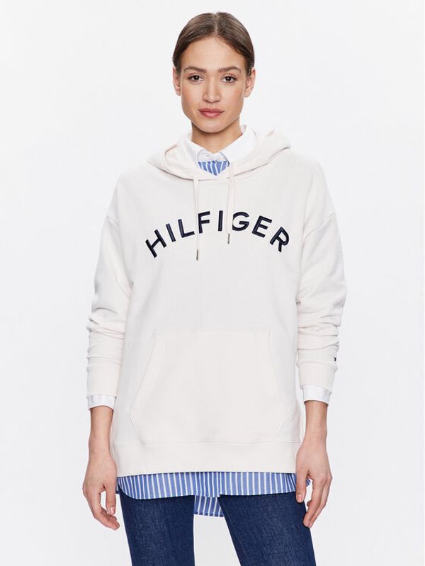 Tommy Hilfiger Tommy Hilfiger Суитшърт Varsity WW0WW37797 Екрю Relaxed Fit